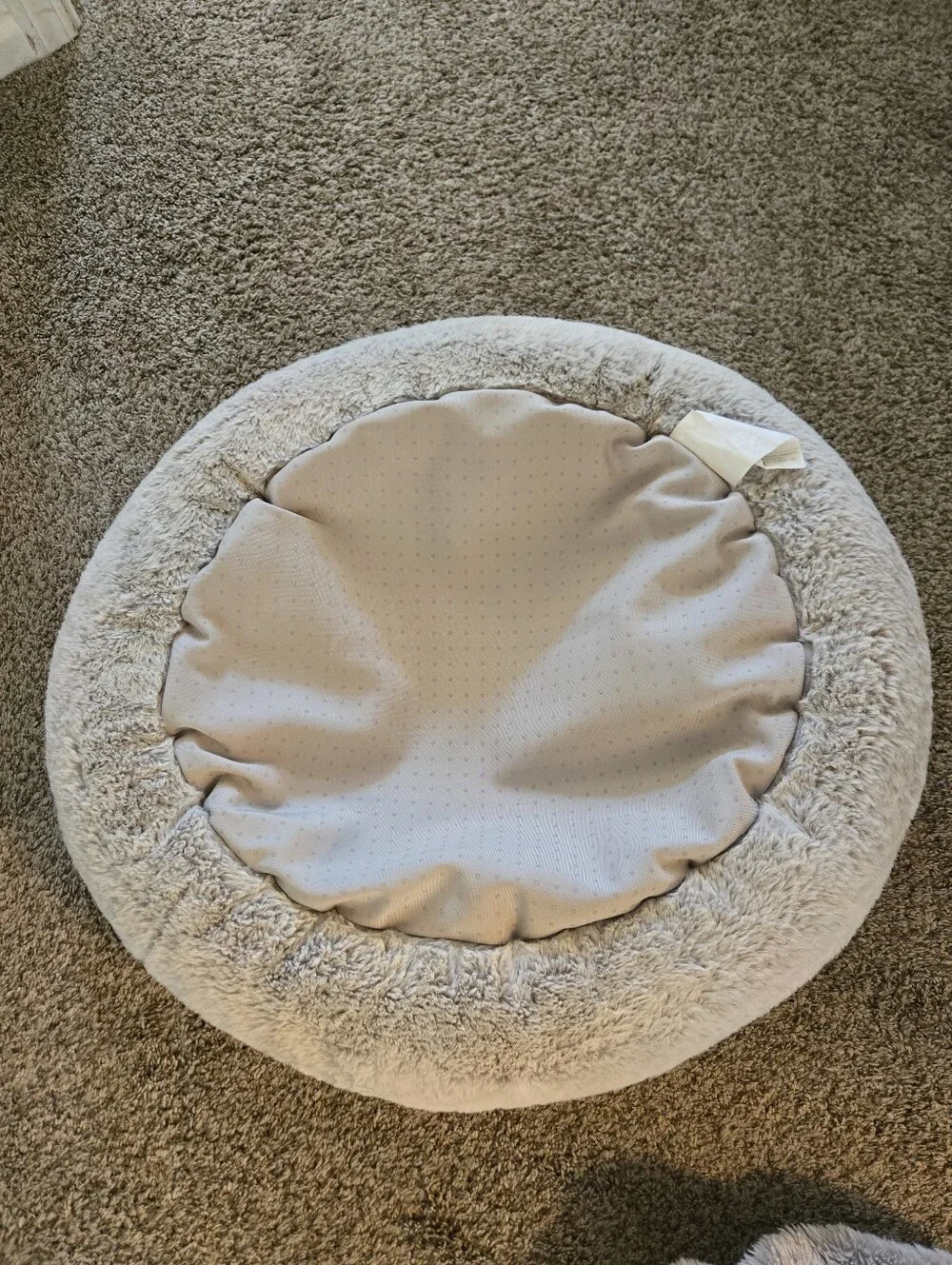 IKEA Plush Round Dog Bed in Cream